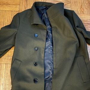 Zara coat with asymmetric collar for men.